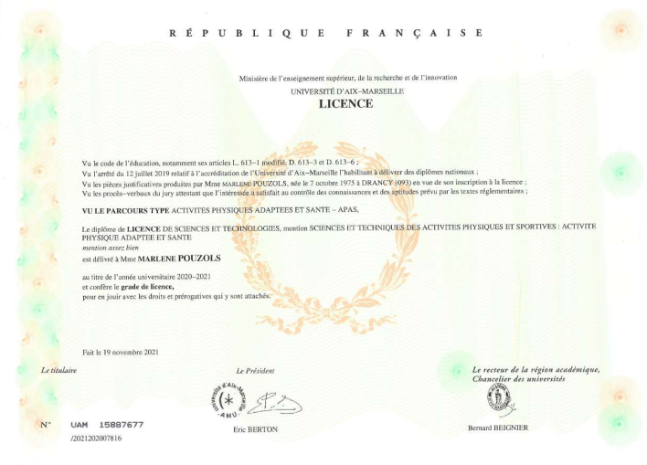 Licence staps apa marlene