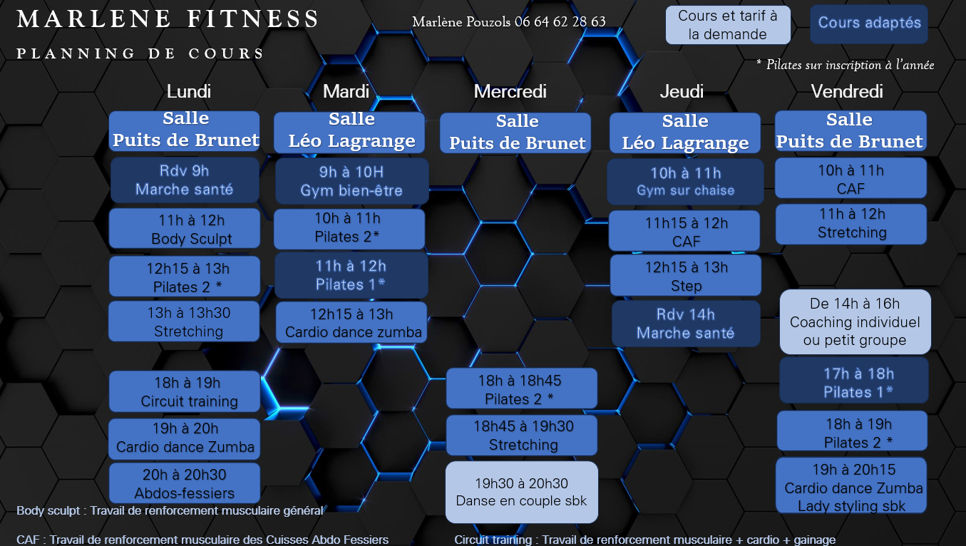 Planning rentrée sept24